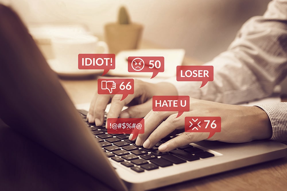 Online cyber bullying concept