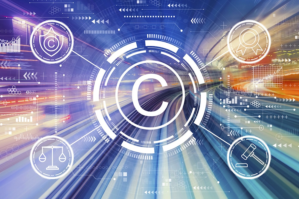 Abstract copyright protection concept