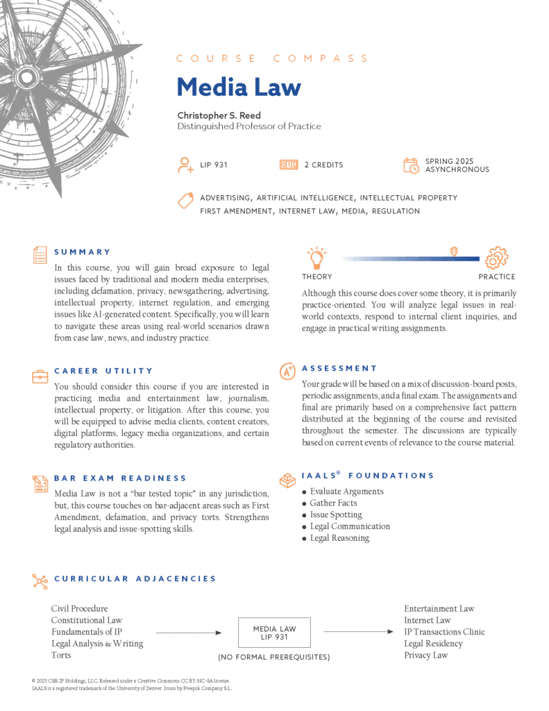 Thumbnail of a "Course Compass" summary document as described in the article.